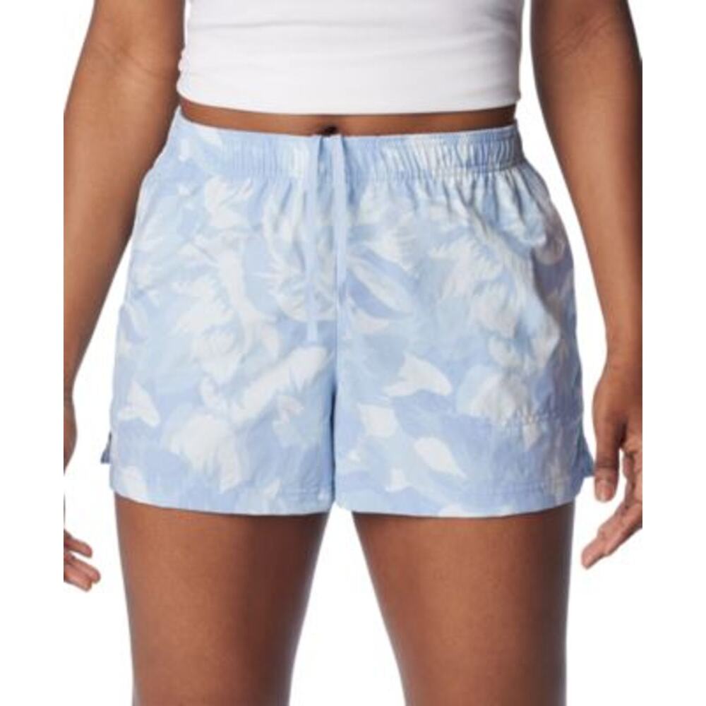 Columbia Women's Sandy River II Printed Blue Shorts Women Sz L - Picture 1 of 11